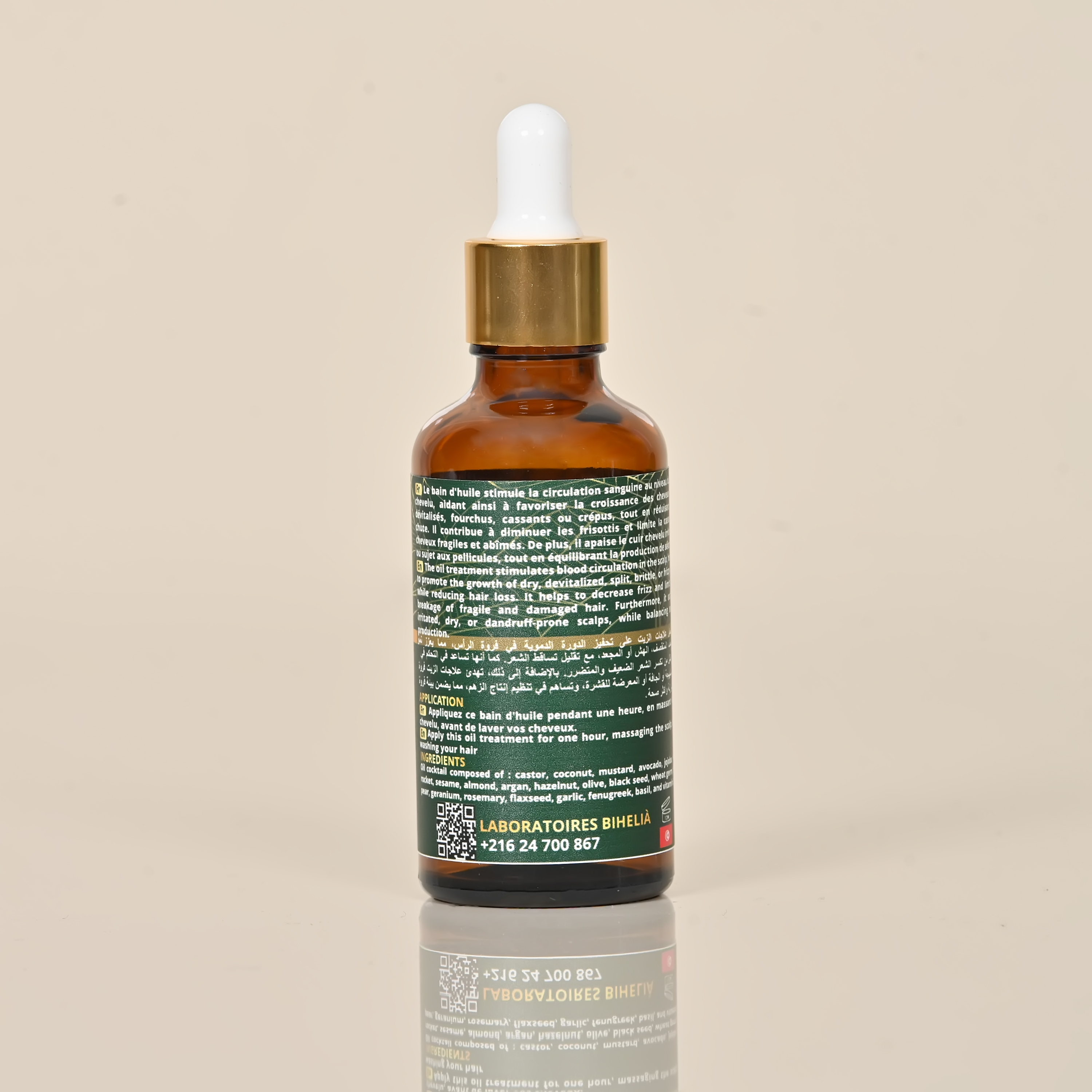 Bain d’huile cheveux secs